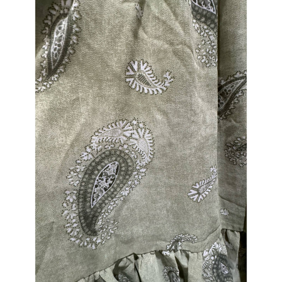 NWT MICHAEL KORS $155 Green Paisley Smocked Waist Dress Size XS - Picture 6 of 8